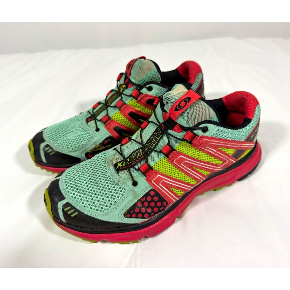 Salomon XR Mission 1 Women's Trail Running Shoes Teal Pink Size 9 128431